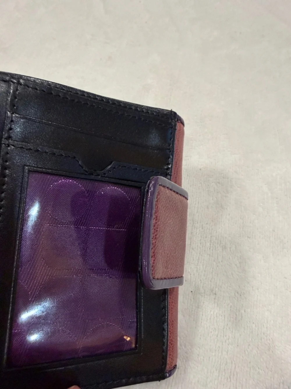 kate spade Vintage Y2K Dot Noel Purple Patent Trim  Fold-Over Wallet VGVC